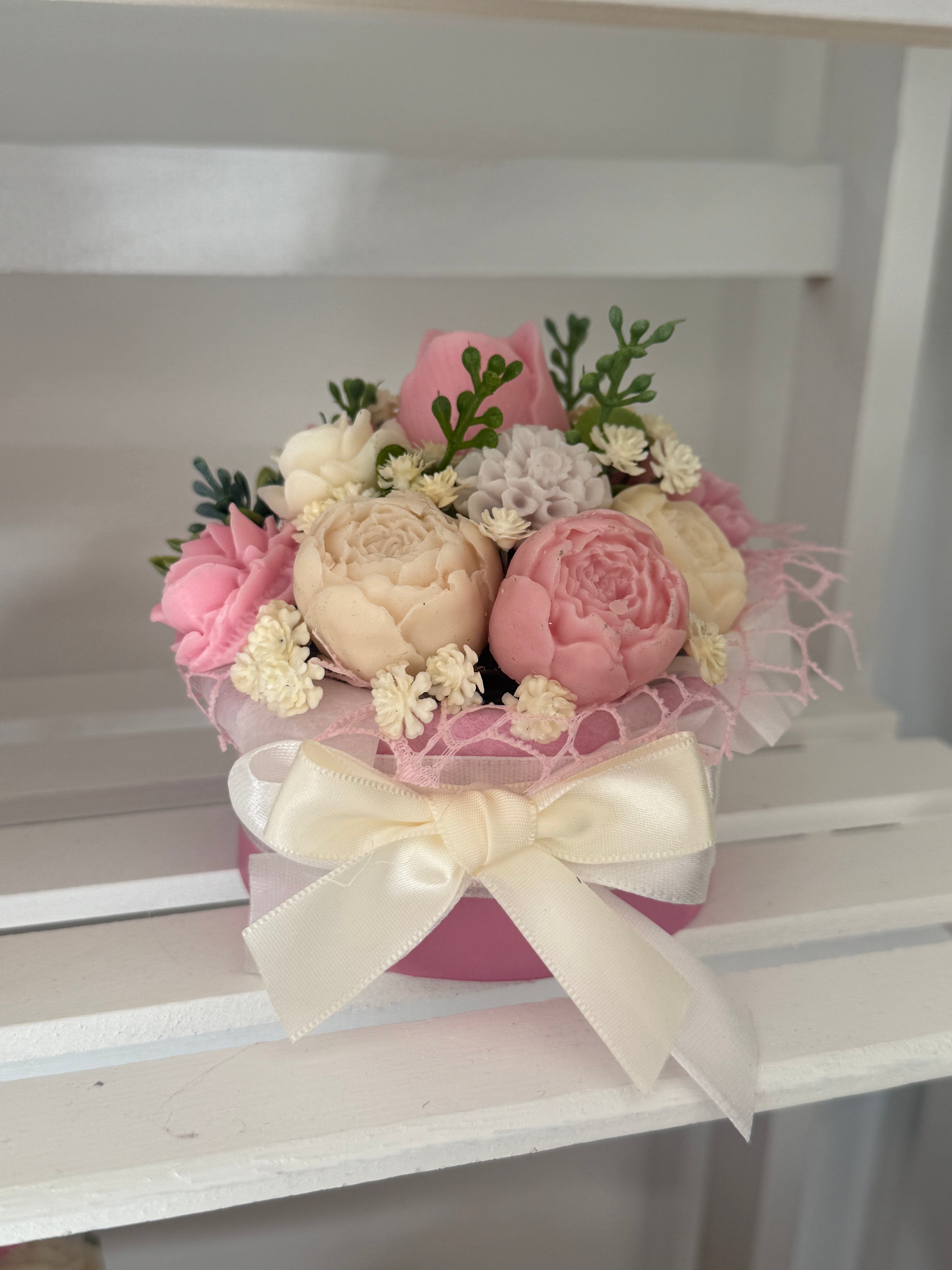Mini Soap Flower Hat Box